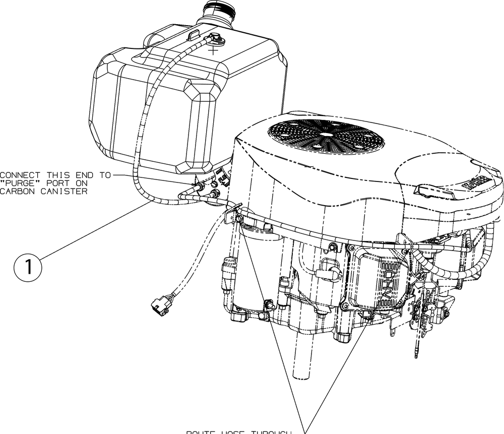 Fuel Vent Diagram and Parts List for XT2-LX42KH (13APA1CS210-Carb)(2016) Cub Cadet Lawn Tractor